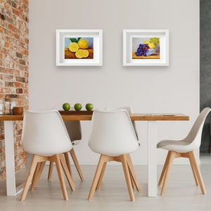 Lemon oil painting. Still life painting.