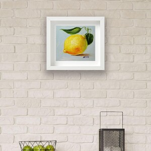 Lemon oil painting. Kitchen original art.