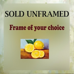 Lemon oil painting, unframed