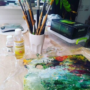 Lemon oil painting in progress