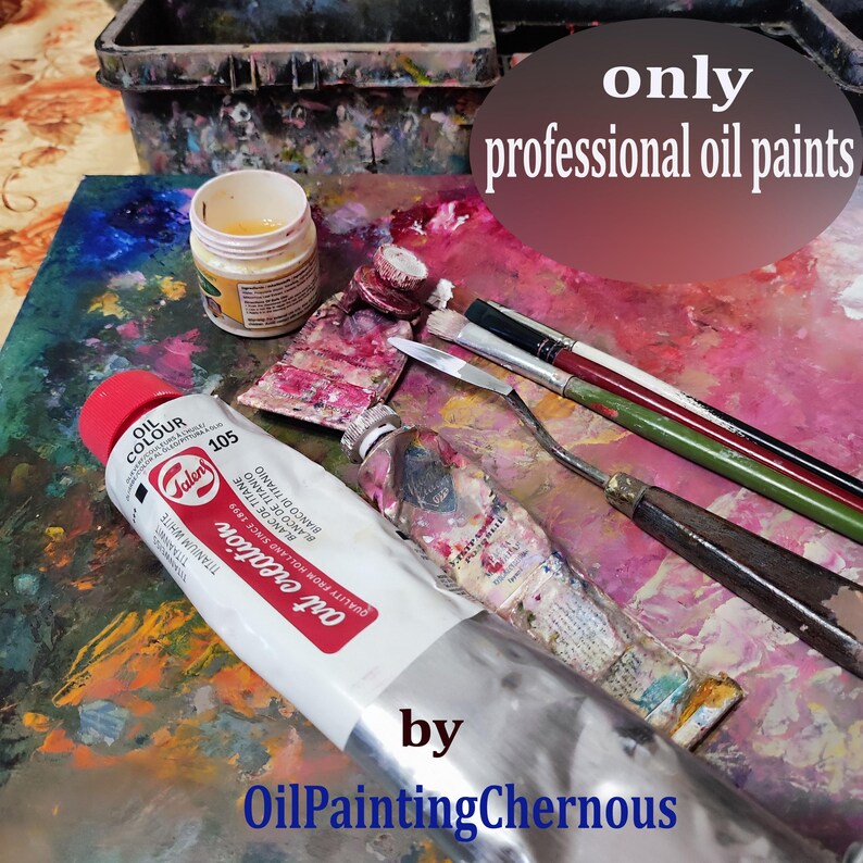 Peony art hand-painted only professional oil paints