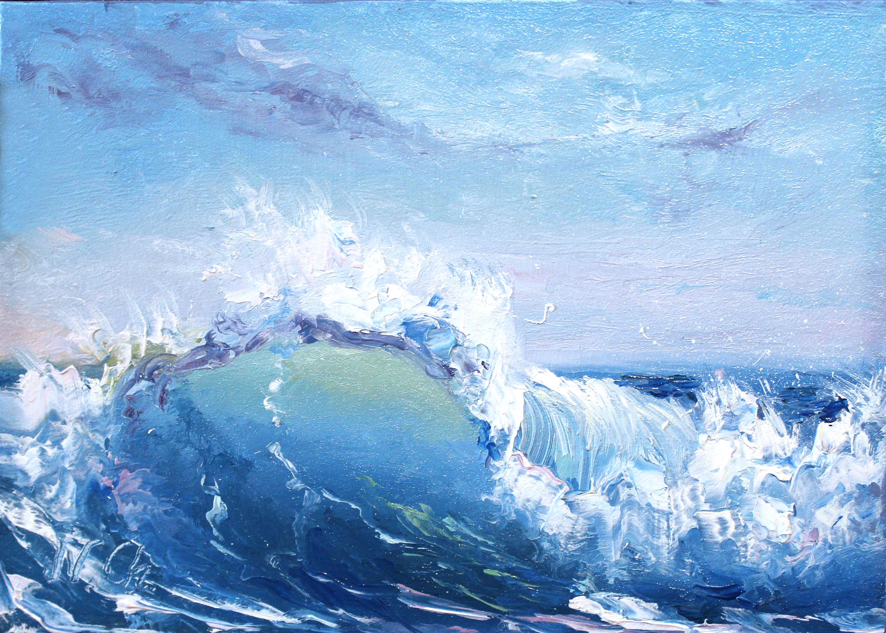 Ocean Wave Painting Original Art Seascape Wall Art Oil Artwork by