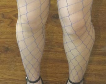 Blue Whalenet Tights: Plus Size Fishnet Rave Festival