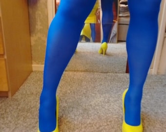 ROYAL BLUE BLUETTE Italian Tights 60d Matte Opaque Size 3 Medium Deep Bleu