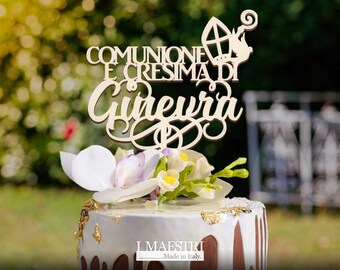 Cake topper Prima Comunione e Cresima personalizzabile con nome - I Maestri