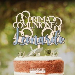 Cake Topper Comunione Personalizzabile con Nome, I Maestri Made in Italy, Linea Joy