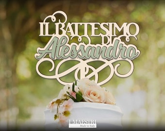 Cake topper Battesimo personalizzabile con nome  Ideale come scritta per la torta del Battesimo I Maestri Made in Italy