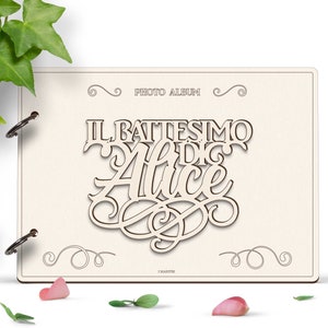Album fotografico BATTESIMO personalizzabile con nome  I Maestri made in Italy