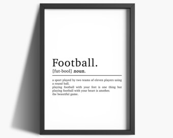 Football Definition Print | Football Prints | Football Gifts For Boys | Boys Room Prints | Football Wall Art | Boys Football Gifts | Decor