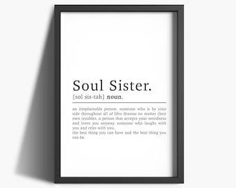 Soul Sister Print | Digital Download | Bedroom Prints | Bedroom Décor | Best Friend Print | Digital Wall Prints | 8.5" x 11" Inches