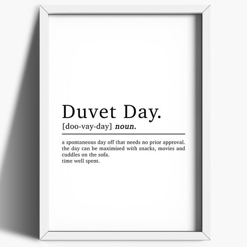 Bedroom Print Duvet Day Definition Bedroom Decor Home Etsy