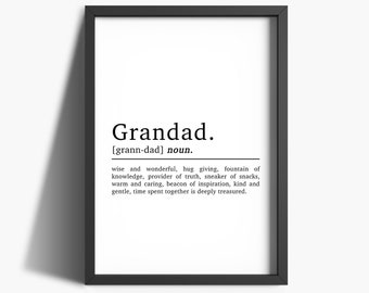 Grandad Gift | Grandad Definition | Gifts For Grandad | Gift For Grandpa | Grandad Birthday Gift | Grandad Prints | Grandad Christmas Gifts