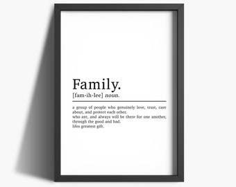 Family Definition Print | Family Prints | Quote Prints | Wall Art Prints | Definition Prints | Love Prints | Home Prints | Home Decor
