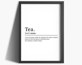 Tea Definition Kitchen Wall Art Print Poster Decor