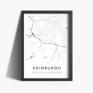Carte Imprimer | Edimbourg Print | Carte Cadeau | Impressions de plan de la ville | Carte Affiche | Art mural de la ville | Cadeaux de l’Écosse | Nouvelle maison Print | Cadeaux en mouvement