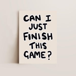 Gaming Poster, Gamer Gift, Hand Drawn Oil Pastel Print Print Only