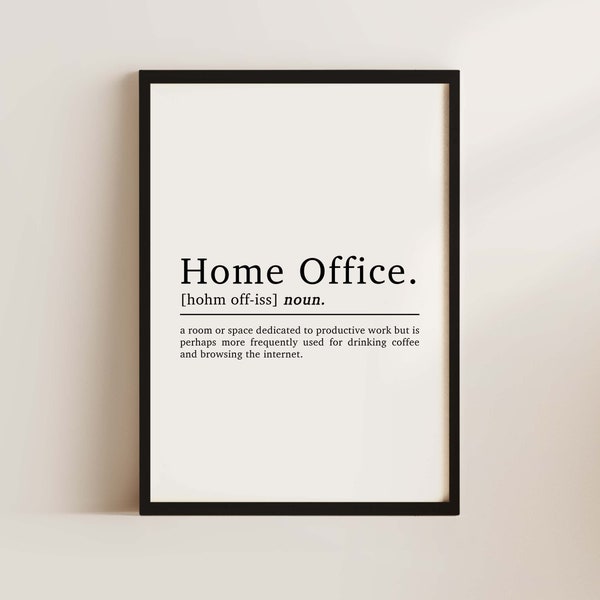 Home Office Definition Work From Home Prints | Home Decor | Home Office | WFH Gifts | Working From Home | Office Decor | Office Prints