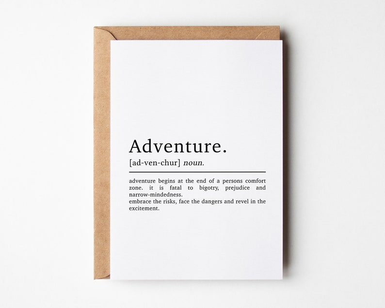 New Adventure Card Adventure Definition Card Travel Card Travel Birthday Card Travelling Card Adventure Card Safe Travels A6 image 1