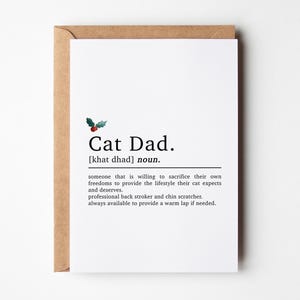 Carte de Noël papa chat, définition papa chat, carte de Noël chat, carte de Noël papa, carte chat, carte pour papa chat, carte papa chat, cadeau papa chat