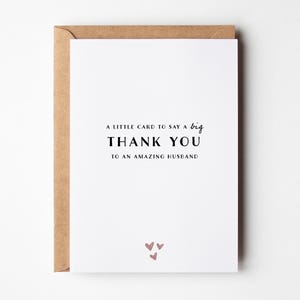Carte de remerciement pour mari, carte de remerciement pour mari, remerciement pour partenaire, jolie carte de remerciement pour lui, carte de remerciement, remerciement pour son mari