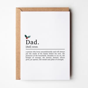 Carte de Noël pour papa, Définition de papa, Carte de Noël pour papa, Joyeux Noël à papa, Carte de ma fille, Cadeau de Noël pour papa, Joyeux Noël à papa