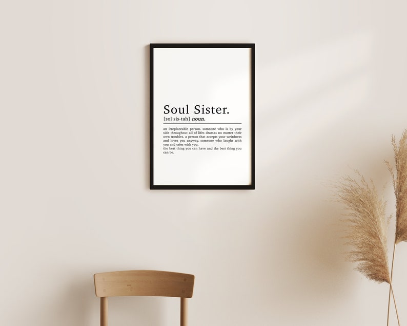 Soul Sister Definition Print Best Friend Gifts Friendship Gift Friendship Print Gifts For Her Sister Gifts Best Friend Print image 3