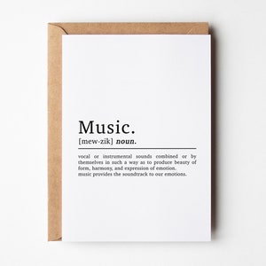 d'anniversaire de définition de musique | carte musicale | carte d'anniversaire musicale | carte sur le thème de la musique | carte de remerciements musicale | carte d'anniversaire de musicien | A6