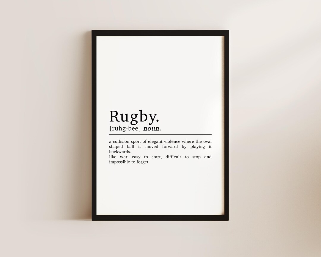 Define Rugby Rugby Definition Art Print, Sports Dictionary Style Poster - Etsy