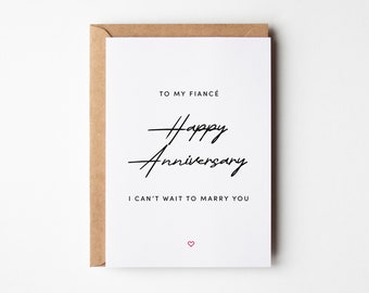 Happy Anniversary Card To My Fiancé | Fiancé Anniversary Card | Anniversary Card For Fiancé | Husband To Be Anniversary Card | Marriage Card