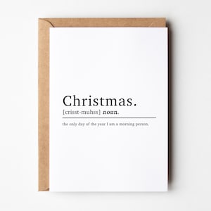 Carte de définition de Noël, carte de Noël amusante pour les amis, cartes de Noël amusantes, cartes de joyeux Noël, carte de Noël du meilleur ami pour elle