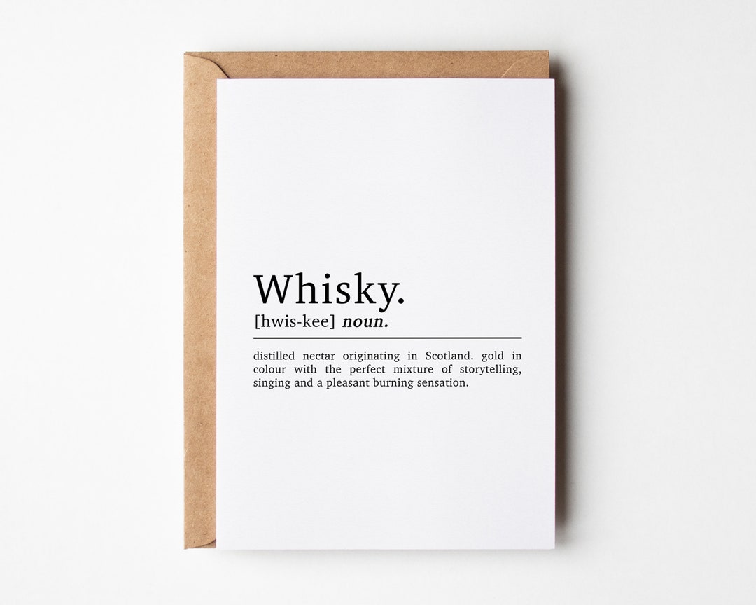 Whisky Definition Birthday Card Dad Birthday Card Birthday Card for Him