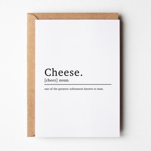 Définition de fromage de carte d'anniversaire drôle | Pour petit ami | Carte d'anniversaire pour amateur de fromage | du fromage et du vin | Pour petite amie | A6
