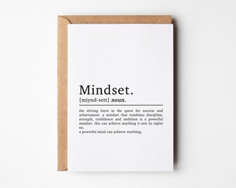 Mindset Definition Inspirational Card | New Job Card | Motivational Card | New Business Card | Birthday Card | Positivity Card | A6