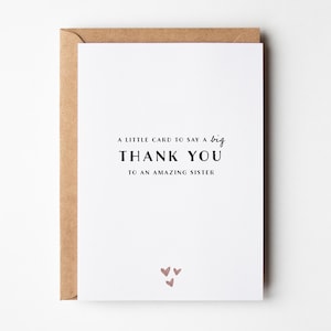 Sister Thank You Card, Thank You Card For Sister, Thank You Card, Cute Thank You Card For Her, Sister Thank You Gift, Sister Appreciation
