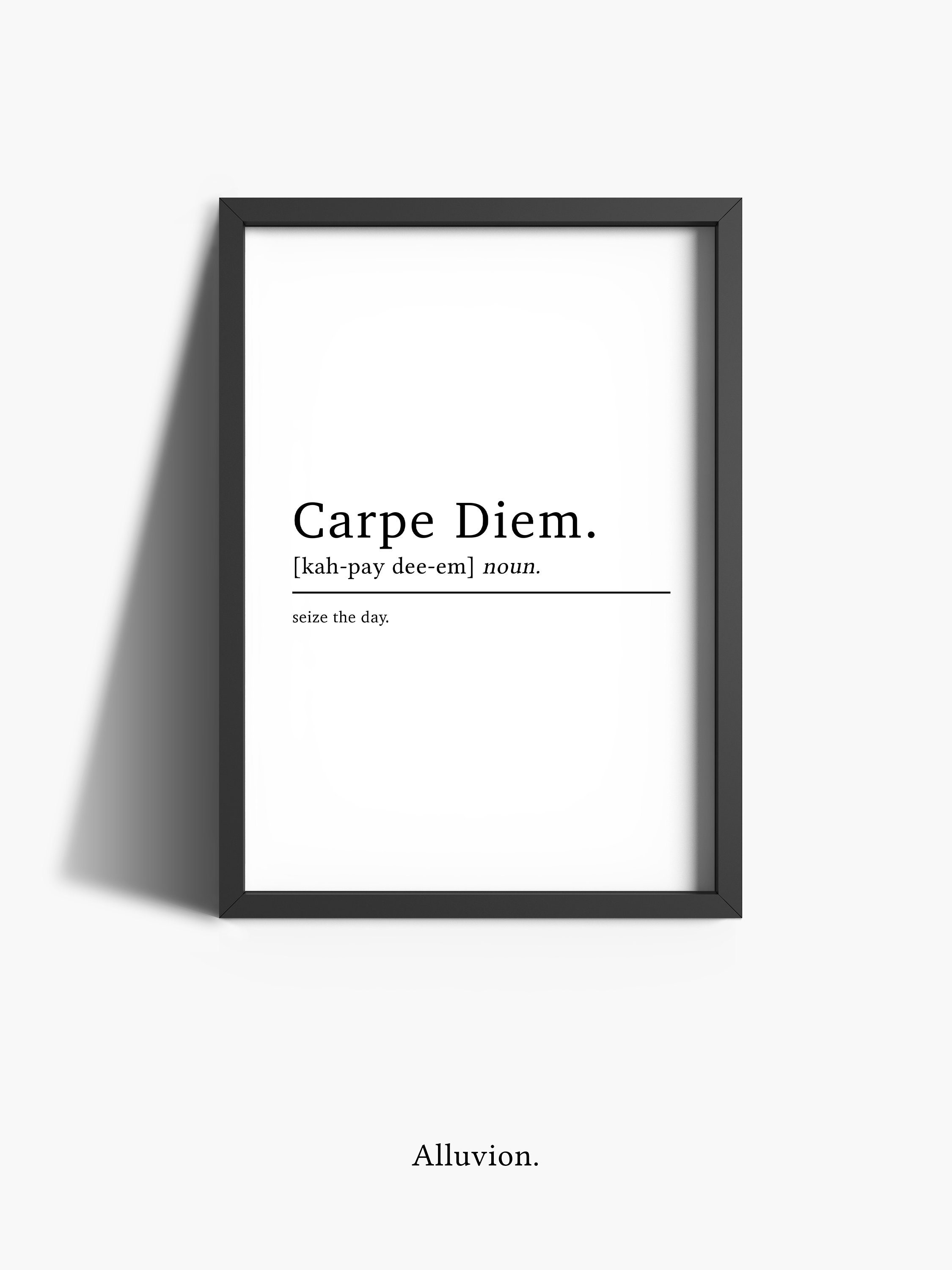 Carpe Diem Definition Print Inspirational Quotes Prints Etsy