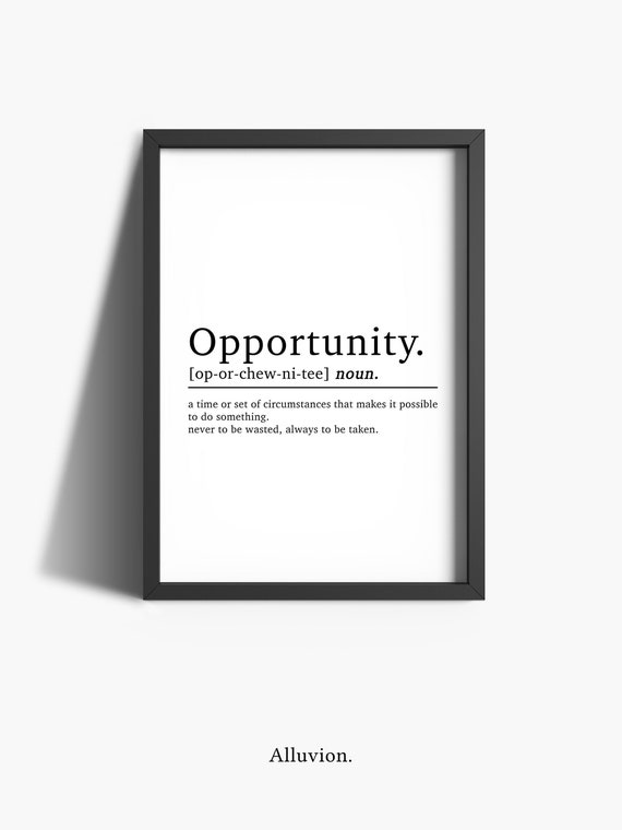 Opportunity Definition Office Wall Art Office Prints Etsy