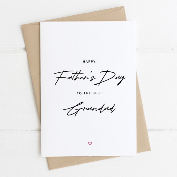 Grandad Fathers Day Card | Happy Fathers Day To The Best Grandad | Fathers Day Card For Grandad | From Grandson | From Granddaughter Cards