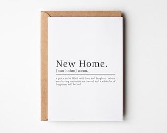 New Home Card, First Home Card For Couple, New Home Definition, Housewarming Card, Moving In Cards For Friends, New House Card For Family