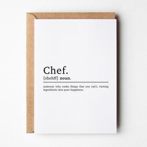 Carte d'anniversaire chef cuisinier, cartes pour chefs cuisiniers, carte d'anniversaire meilleur ami, carte de Noël chef cuisinier, carte chef cuisinier, carte d'anniversaire drôle pour lui, carte pour ami