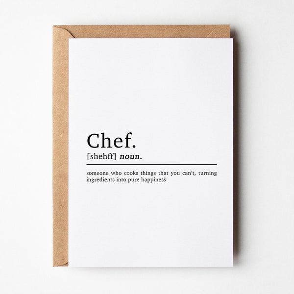 Chef Birthday Card | Cards For Chefs | Best Friend Birthday Card | Chef Christmas Card | Chef Card | Funny Birthday Cards | Card For Friend