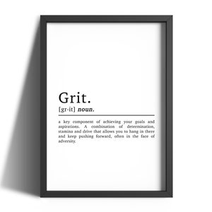 Définition motivante du grain Imprimer | Décoration murale de bureau | Citations motivantes | Décoration de bureau | Impressions pour bureau à domicile | Décoration murale motivante