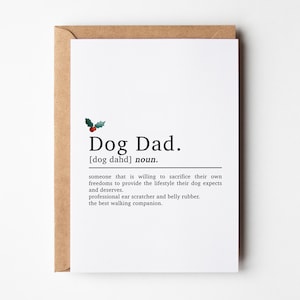 Carte de Noël de définition de papa de chien, carte de papa de chien, carte de Noël de chien, carte de Noël de chien, cartes pour des papas de chien, carte de Noël pour des propriétaires de chien