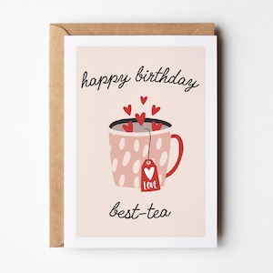 Joyeux anniversaire Meilleur thé Meilleur ami Carte | Carte d’anniversaire drôle du meilleur ami | Pour le meilleur ami | Pour la meilleure amie | Carte d'anniversaire drôle Bestie