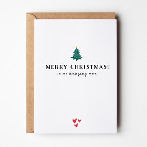 Carte de Noël de femme, carte de joyeux Noël pour femme, carte de Noël romantique simple pour elle, carte de Noël joyeux, cadeau, à une femme incroyable, partenaire