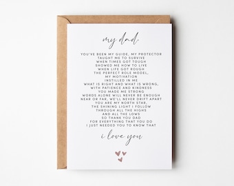 Dad Birthday Card, Dad Poem, Birthday Card For Dad, Happy Birthday Dad Card, Fathers Day Card, Birthday Cards For Dad, Poem Card For Him