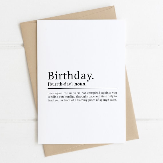 Birthday Definition Card Best Friend Birthday Card Funny - Etsy Sweden