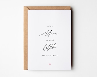 Carte d'anniversaire 60e maman | maman pour ton 60e anniversaire | Joyeux anniversaire maman | Carte d'anniversaire de maman | Cartes 60e | Joyeux soixantième carte pour elle