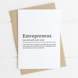 Carte de définition de l’entrepreneur | Carte d'anniversaire pour entrepreneur | Carte d’anniversaire du propriétaire d’entreprise | Cartes d’anniversaire pour entrepreneurs | Cartes pour lui
