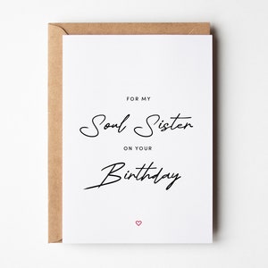 Carte d'anniversaire âme soeur, pour mon âme soeur le jour de votre anniversaire, carte d'anniversaire meilleure amie, carte d'anniversaire pour meilleure amie, carte pour elle