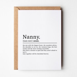 Définition carte d'anniversaire de nounou, carte d'anniversaire pour nounou, carte d'anniversaire de nounou, cartes pour les grands-parents, carte de fête des mères, carte de Noël de nounou